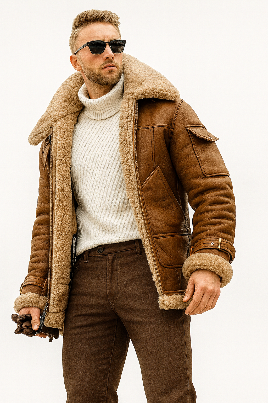 New Passos Shearling Aviator Jacket – Limited Edition